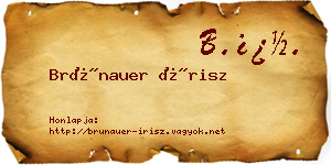 Brünauer Írisz névjegykártya